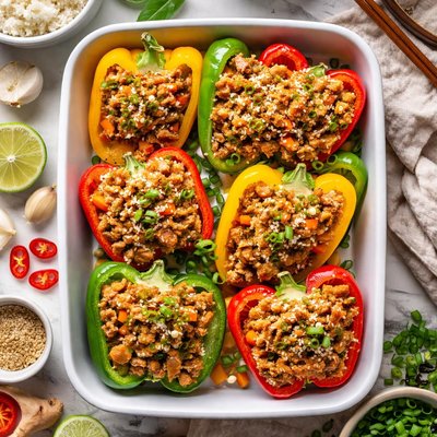 Image of Chinese Chicken Stuffed Bell Peppers