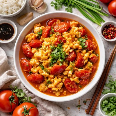 Image of Chinese Eggs and Tomatoes