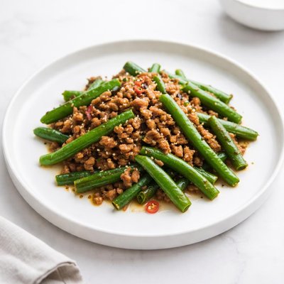 Image of Chinese Ground Pork and Green Beans