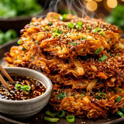 Image of Chinese Latkes with Tangy Dipping Sauce