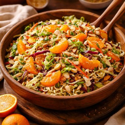 Image of Chinese Mandarin Cabbage Salad with Ramen Noodles Vegetarian