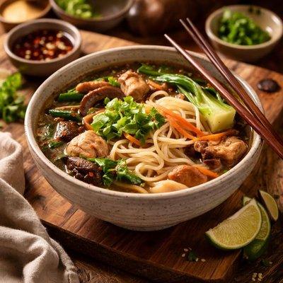 Image of Vegetarian Chinese Noodle Soup