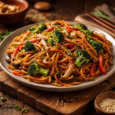 Image of Chinese Noodles and Vegetables