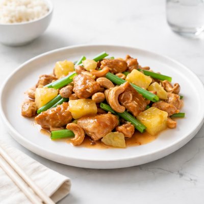 Image of Chinese Pineapple Chicken with Cashew Nuts Ginger Spring Onion
