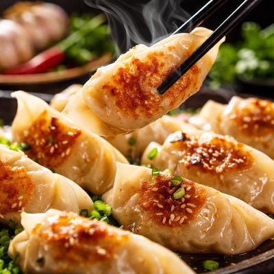 Image of Chinese Pot Stickers Chicken Pork or Vegetarian