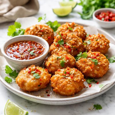 Image of Chinese Prawn Cakes with Sweet Chilli Sauce
