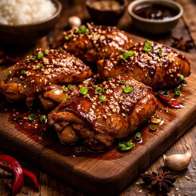 Image of Chinese Red Cooked Chicken Thighs