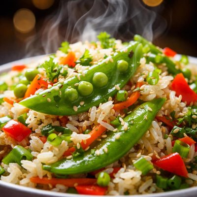 Image of Chinese Rice Salad with Snow Peas