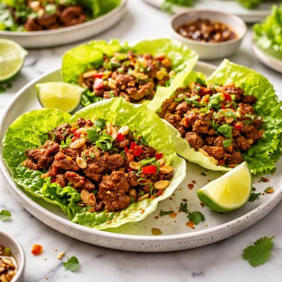 Image of Chinese Spicy Beef Lettuce Wraps