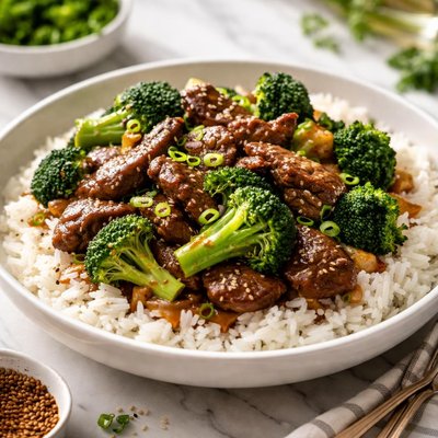 Image of Chinese Style Beef Broccoli and Rice