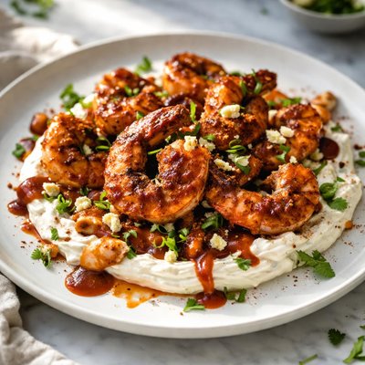 Image of Chipotle Barbecued Shrimp with Goat Cheese Cream
