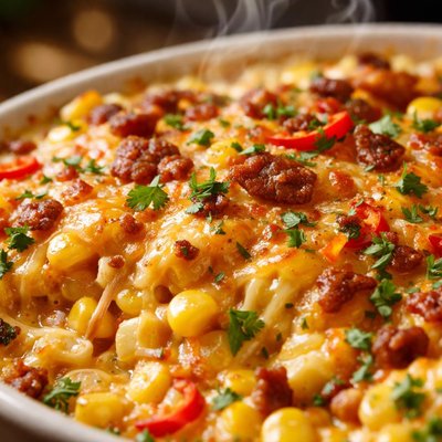 Image of Chipotle Cheddar Corn Casserole
