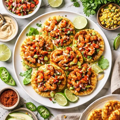 Image of Chipotle Shrimp with Corn Cakes Zwt Usa Southwest