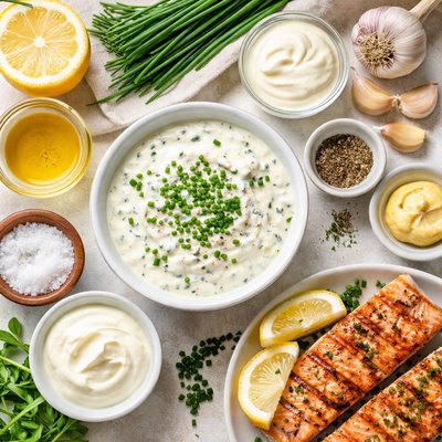 Image of Chive Sauce for Grilled Salmon