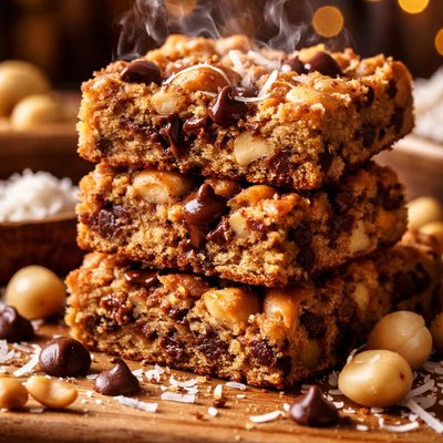 Image of Chocochip Coconut Macadamia Nut Cookie Bars