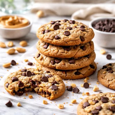 Image of Chocochip Peanut Butter Cookies Made with Oil Not Marg
