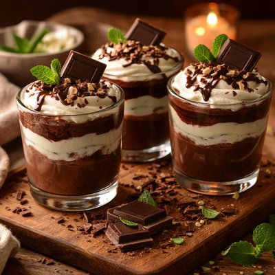 Image of Chocolate After Dinner Mint Parfaits