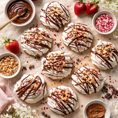 Image of Chocolate Almond Valentine Meringue Cookies
