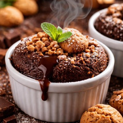 Image of Chocolate Amaretti Puddings