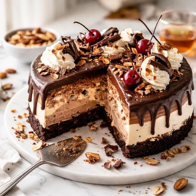 Image of Chocolate Amaretto Ice Cream Cake