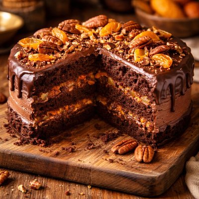 Image of Chocolate Apricot Pecan Torte