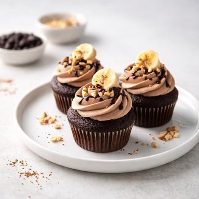 Image of Chocolate Banana and Teff Cupcakes