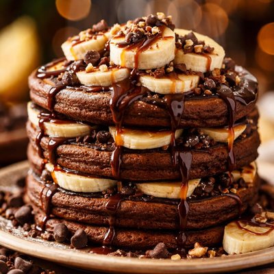 Image of Chocolate Banana Pancakes