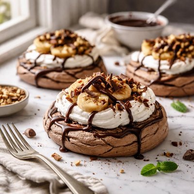 Image of Chocolate Banana Pavlovas