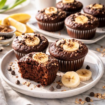 Image of Chocolate Banana Protein Muffins