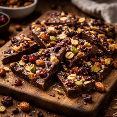 Image of Chocolate Bark with Mixed Nuts and Dried Berries