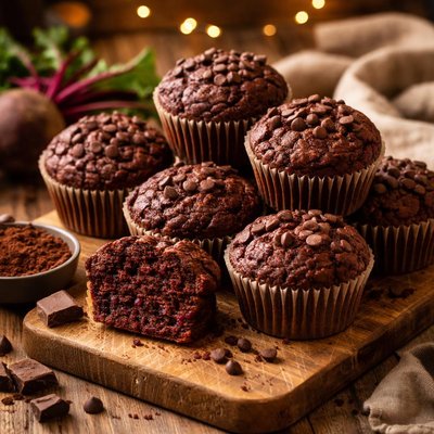 Image of Chocolate Beetroot Muffins