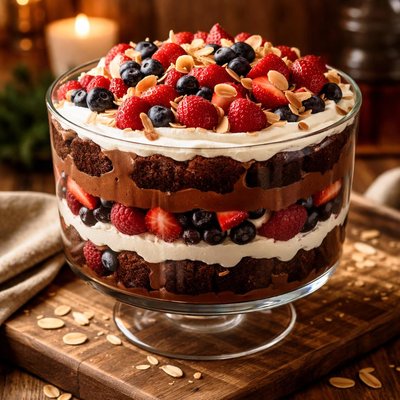 Image of Chocolate Berry Trifle with Toasted Almonds