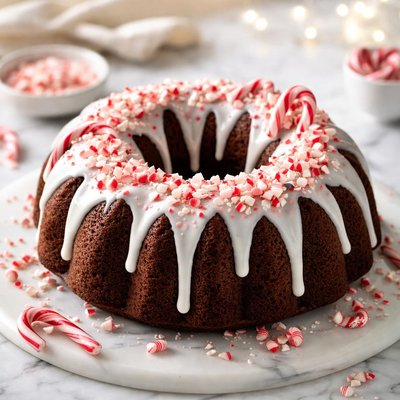 Image of Chocolate Bundt Cake with Peppermint Glaze