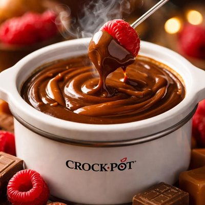 Image of Chocolate Caramel Raspberry Fondue for Mini Crock Pot