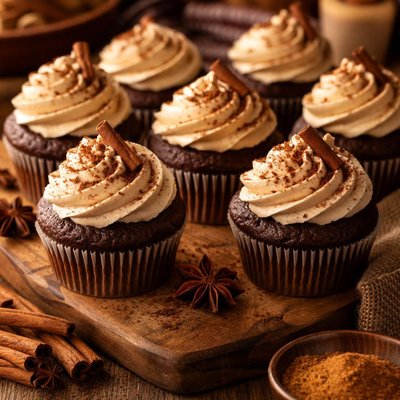 Image of Chocolate Chai Cupcakes with Buttercream Frosting