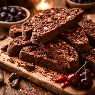 Image of Chocolate Cherry and Chile Biscotti