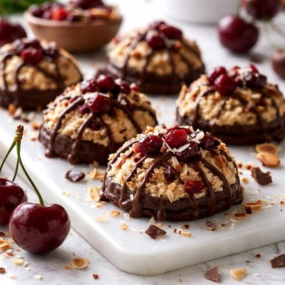 Image of Chocolate Cherry Coconut Macaroons