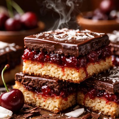 Image of Chocolate Cherry Coconut Slice
