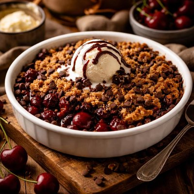 Image of Chocolate Cherry Crisp