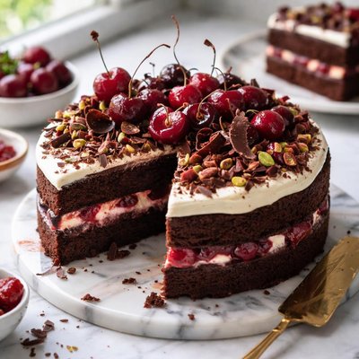 Image of Chocolate Cherry Jewel Cake
