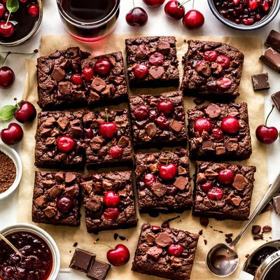 Image of Chocolate Cherry Merlot Brownies