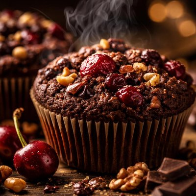 Image of Chocolate Cherry Nut Muffins