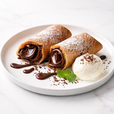 Image of Chocolate Chimichangas with Ice Cream