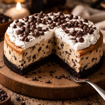 Image of Chocolate Chip Cheesecake with Oreo Cookie Crust