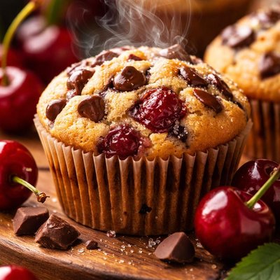 Image of Chocolate Chip Cherry Muffins