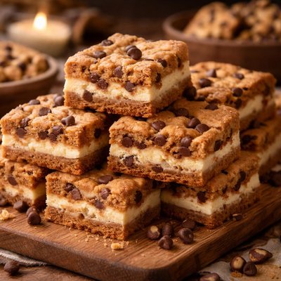 Image of Chocolate Chip Cookie Cream Cheese Bars