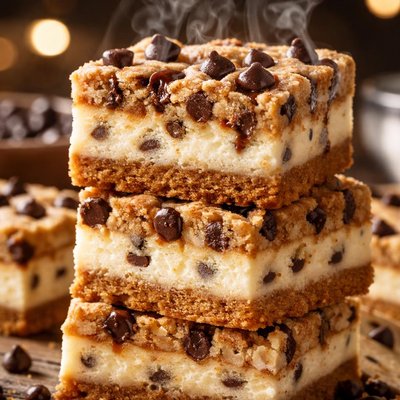 Image of Chocolate Chip Cookie Dough Cheesecake Bars