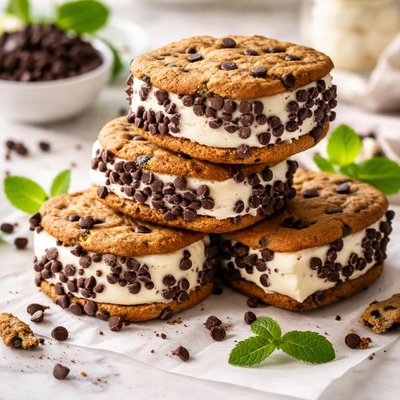 Image of Chocolate Chip Cookie Ice Cream Bars Sandwiches Oamc