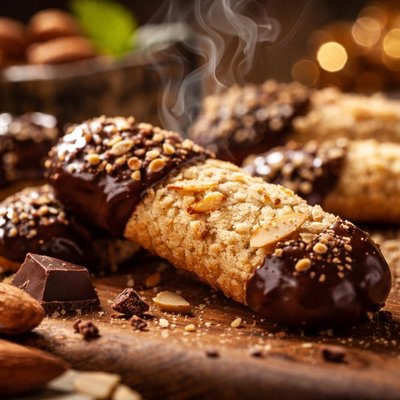 Image of Chocolate Chip Dipped Almond Fingers