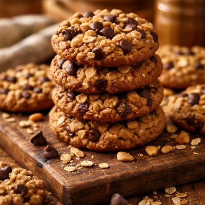 Image of Chocolate Chip Peanut Butter Oat Cookies